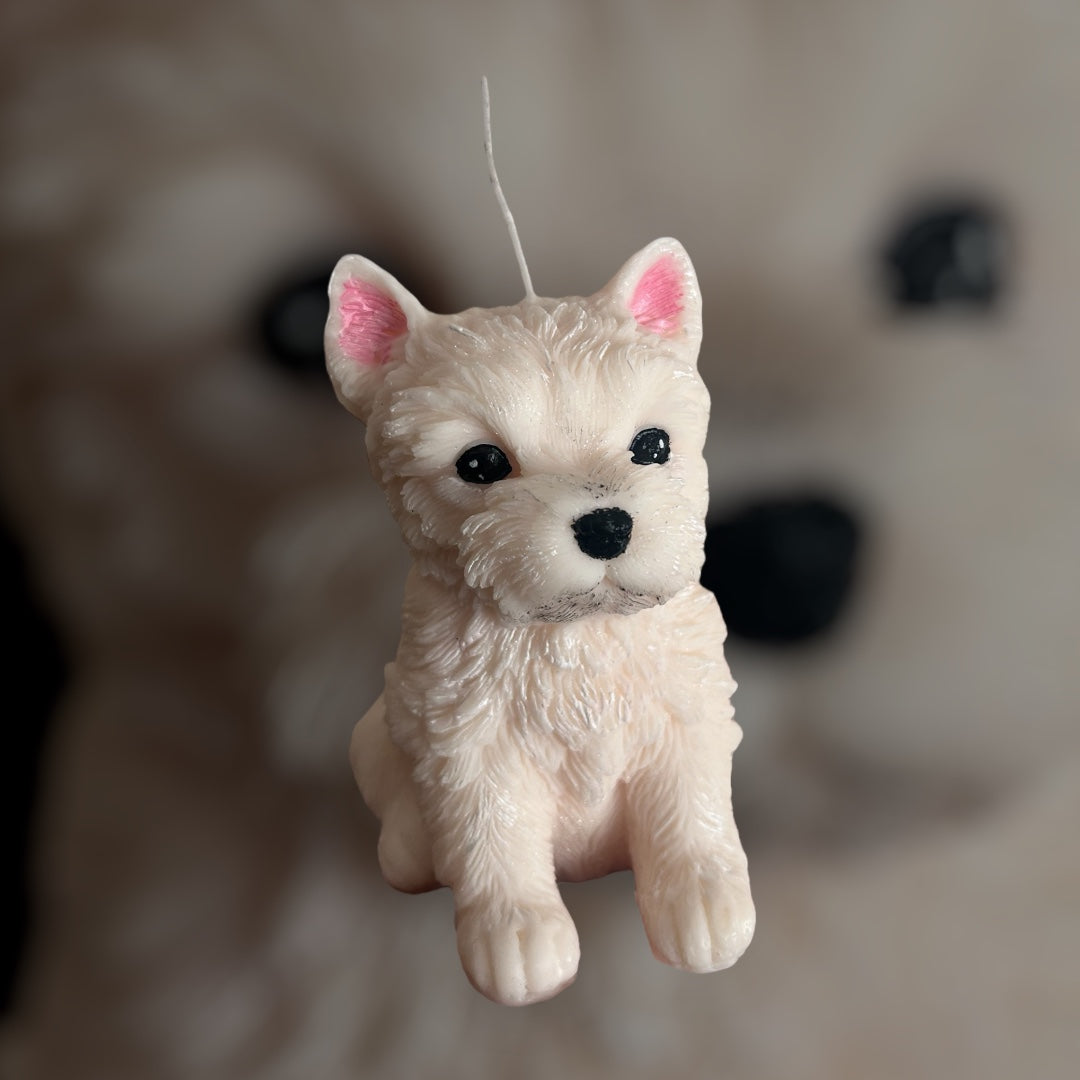 Customised West Highland White Terrier candle