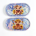 Blue & Pink Heart Highland Cow Tray Set – Handmade Luxury