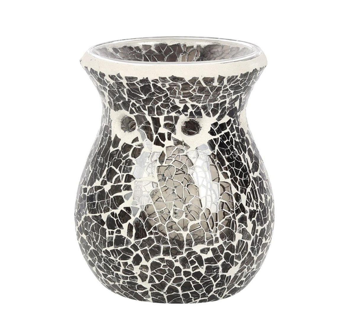 Small gunmetal grey crackle burner