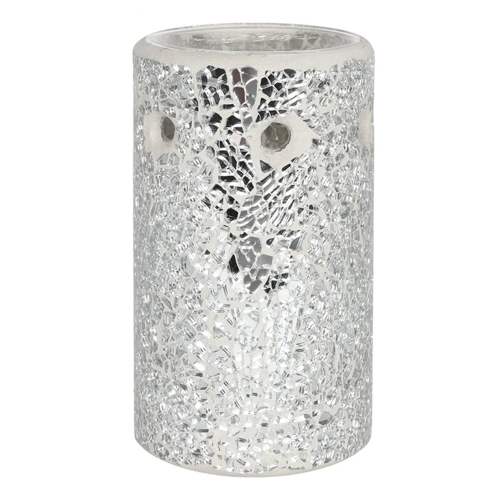 Silver Pillar crackle glass burner