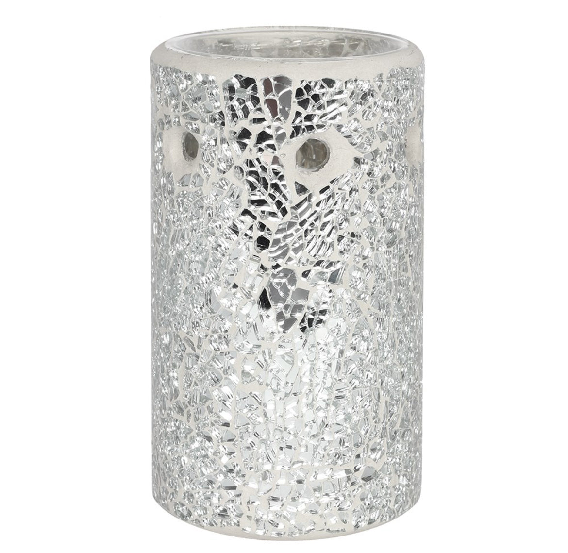 Silver Pillar crackle glass burner