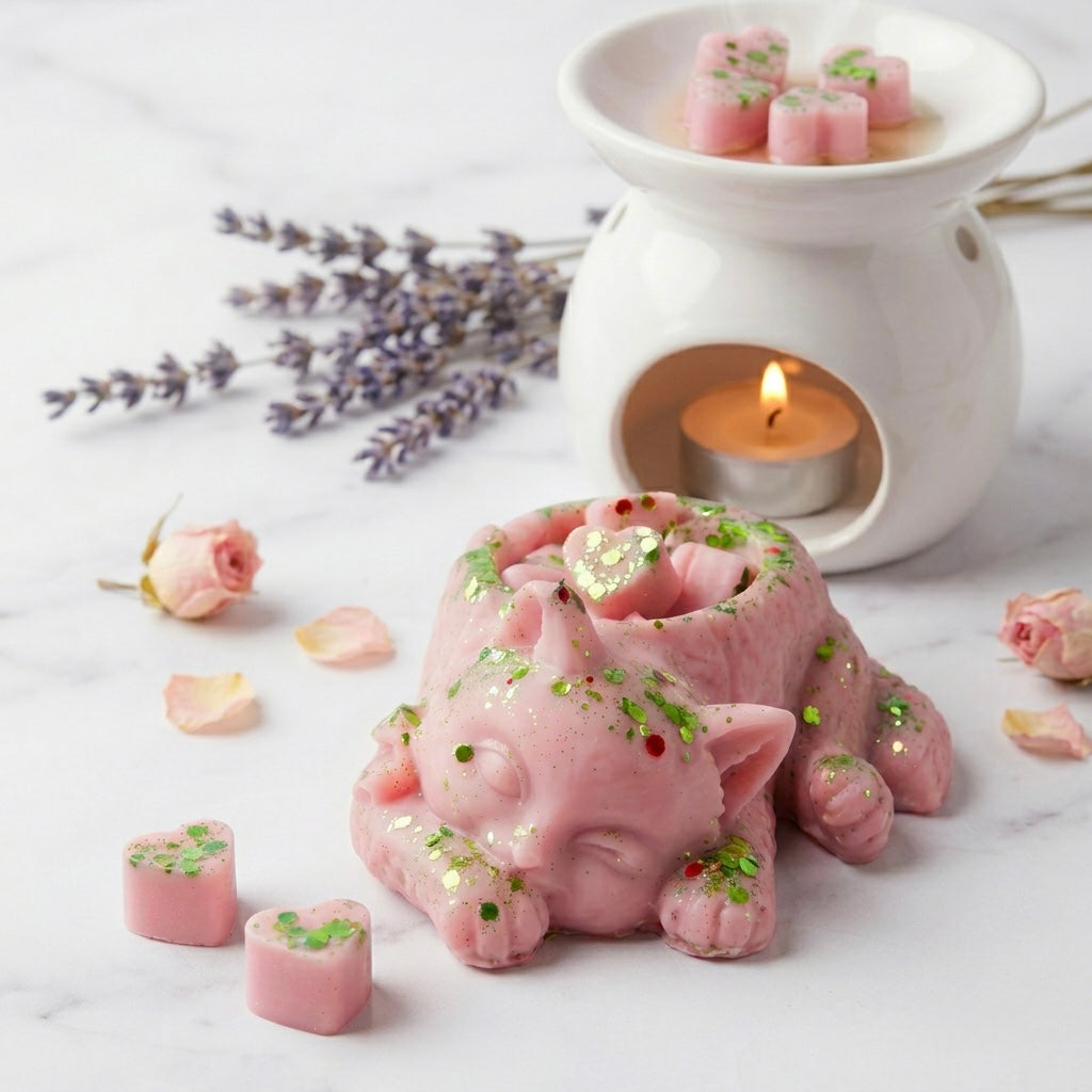 Sleeping Cat Wax Melts – Natural Soy Wax | Handcrafted with Mini Hearts Inside
