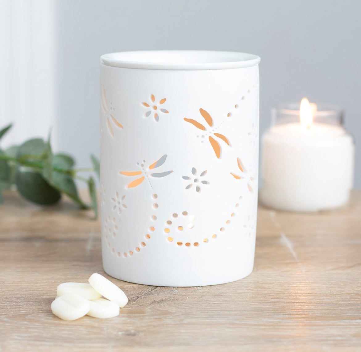 White dragonfly cut out burner