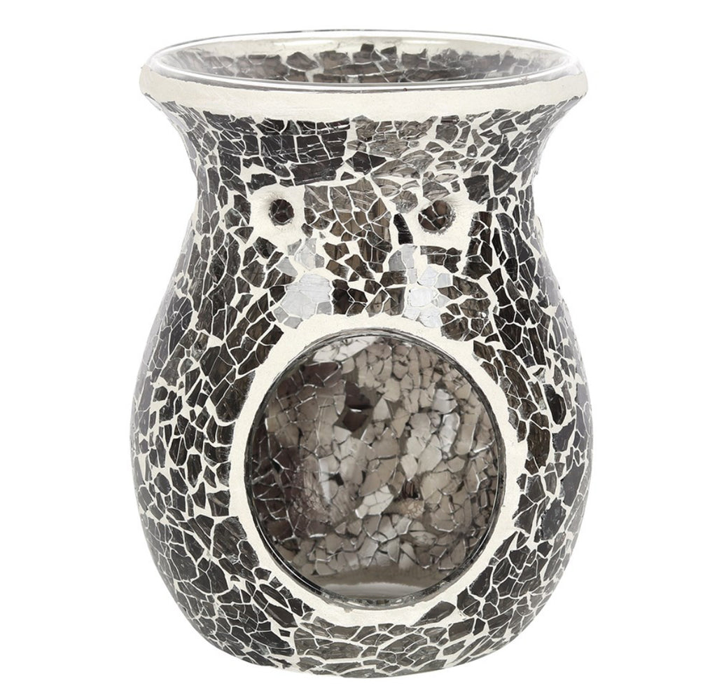 Large gunmetal grey crackle burner