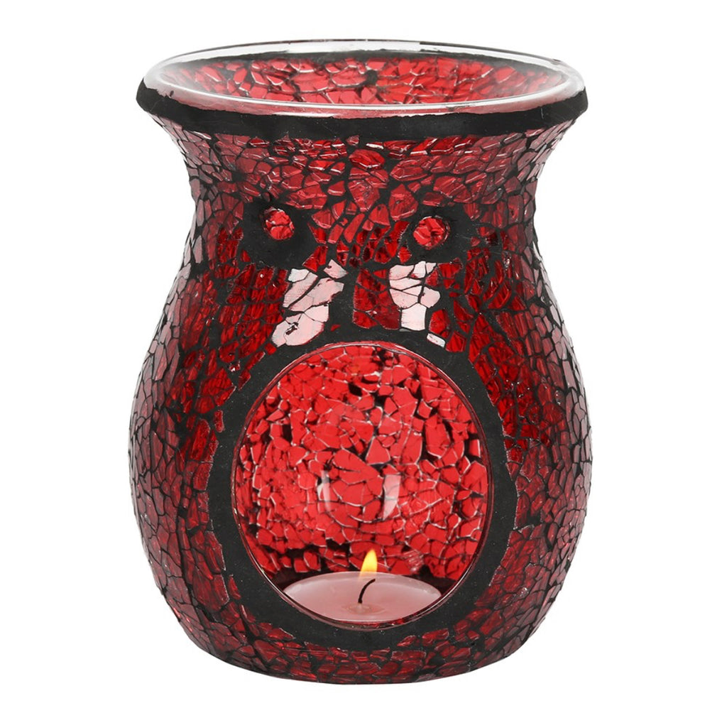 Large red crackle glass burner