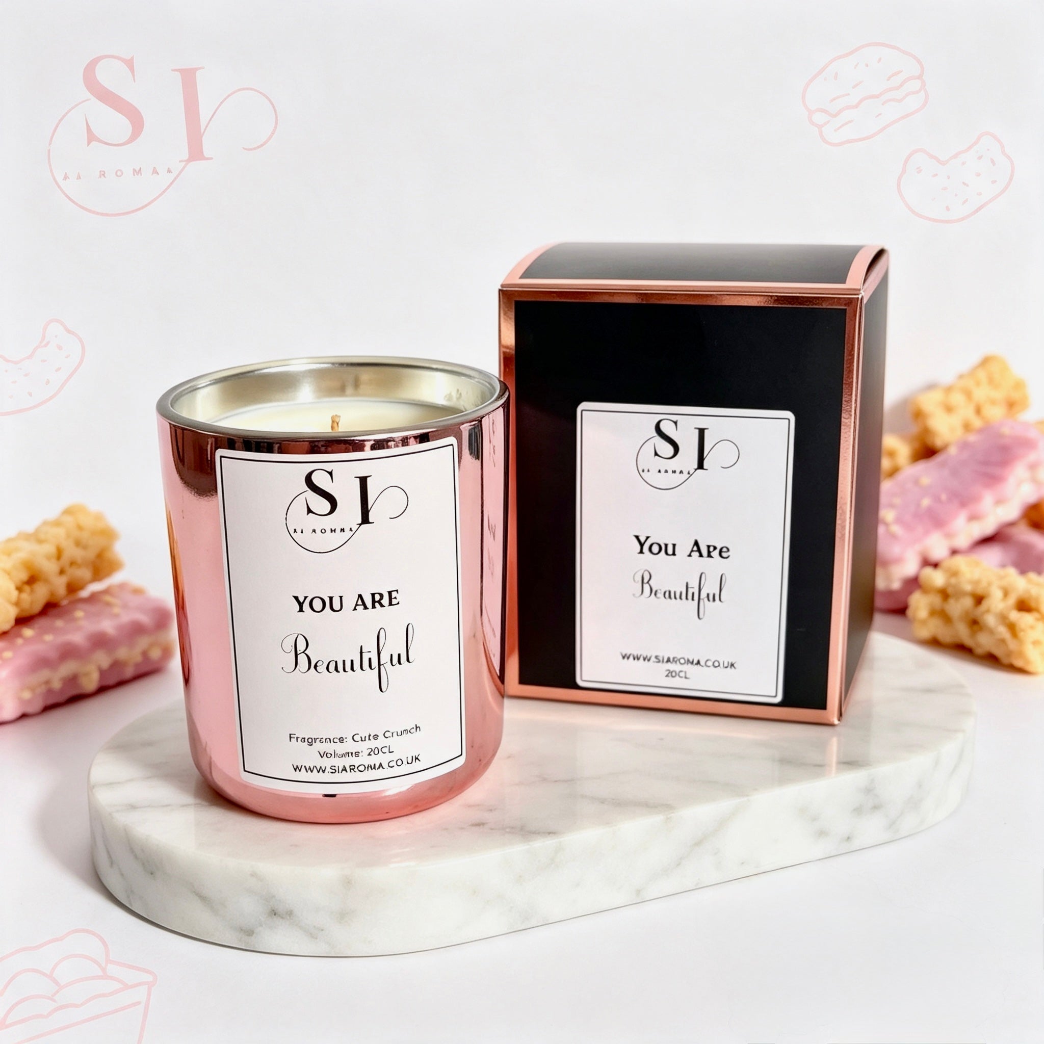 20cl Cute Crunch scented soy wax candle
