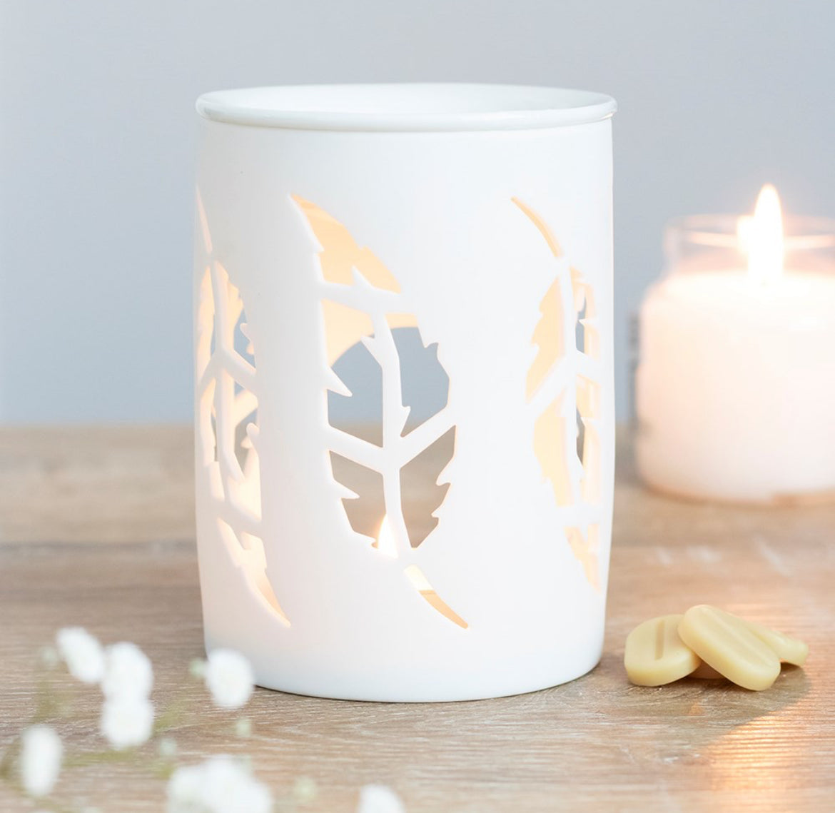 White feather cut out Burner