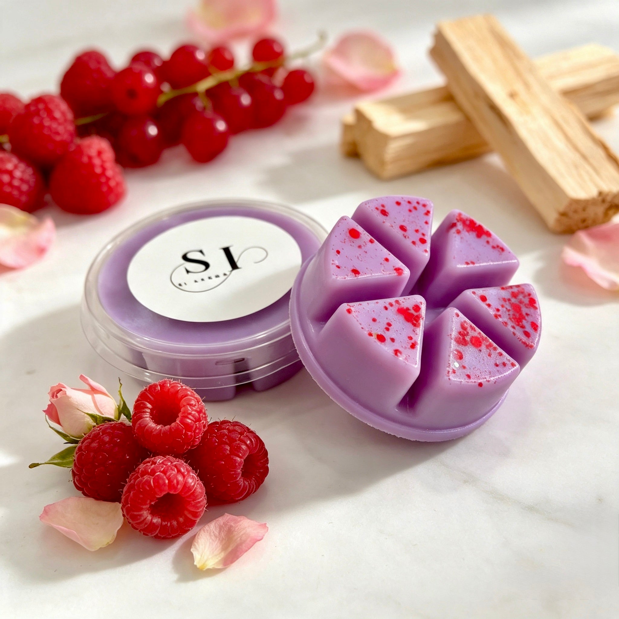 Raspberry & Sandalwood wax melt pot