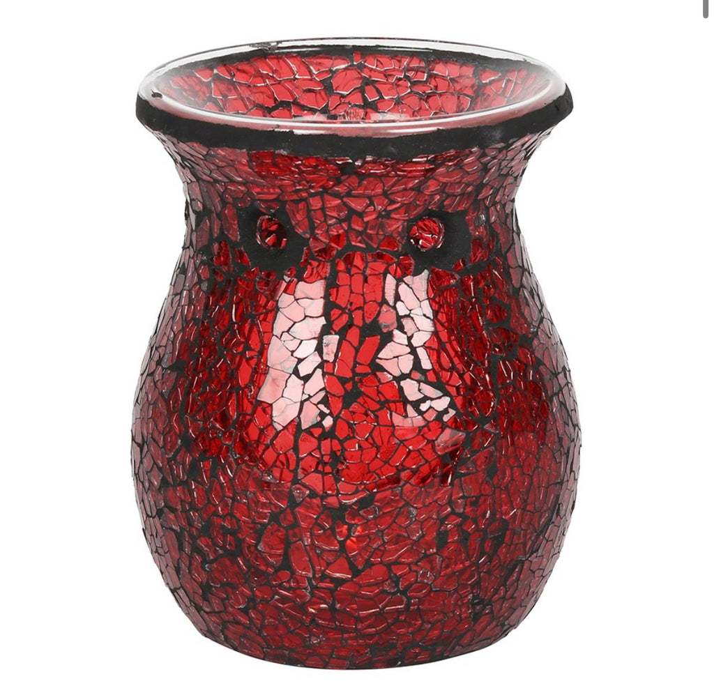 Large red crackle glass burner