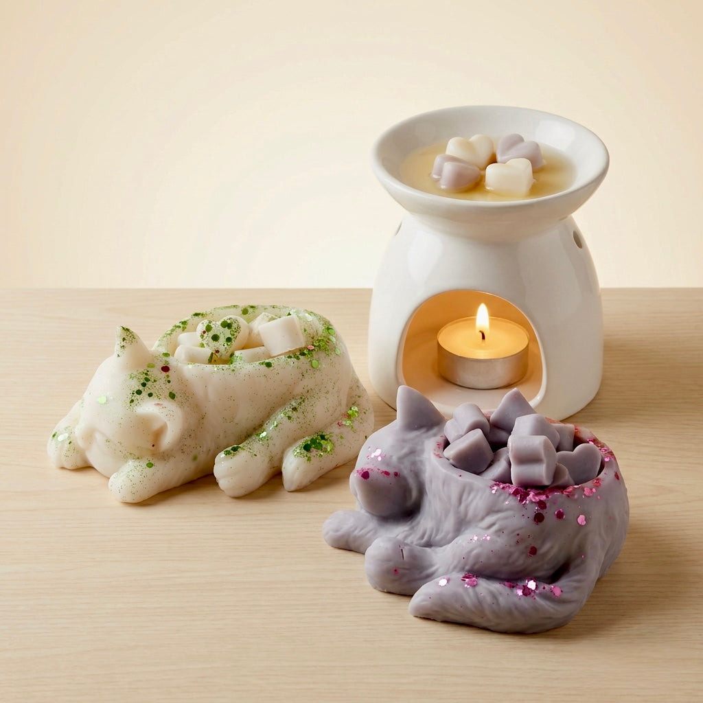 Sleeping Cat Wax Melts – Natural Soy Wax | Handcrafted with Mini Hearts Inside
