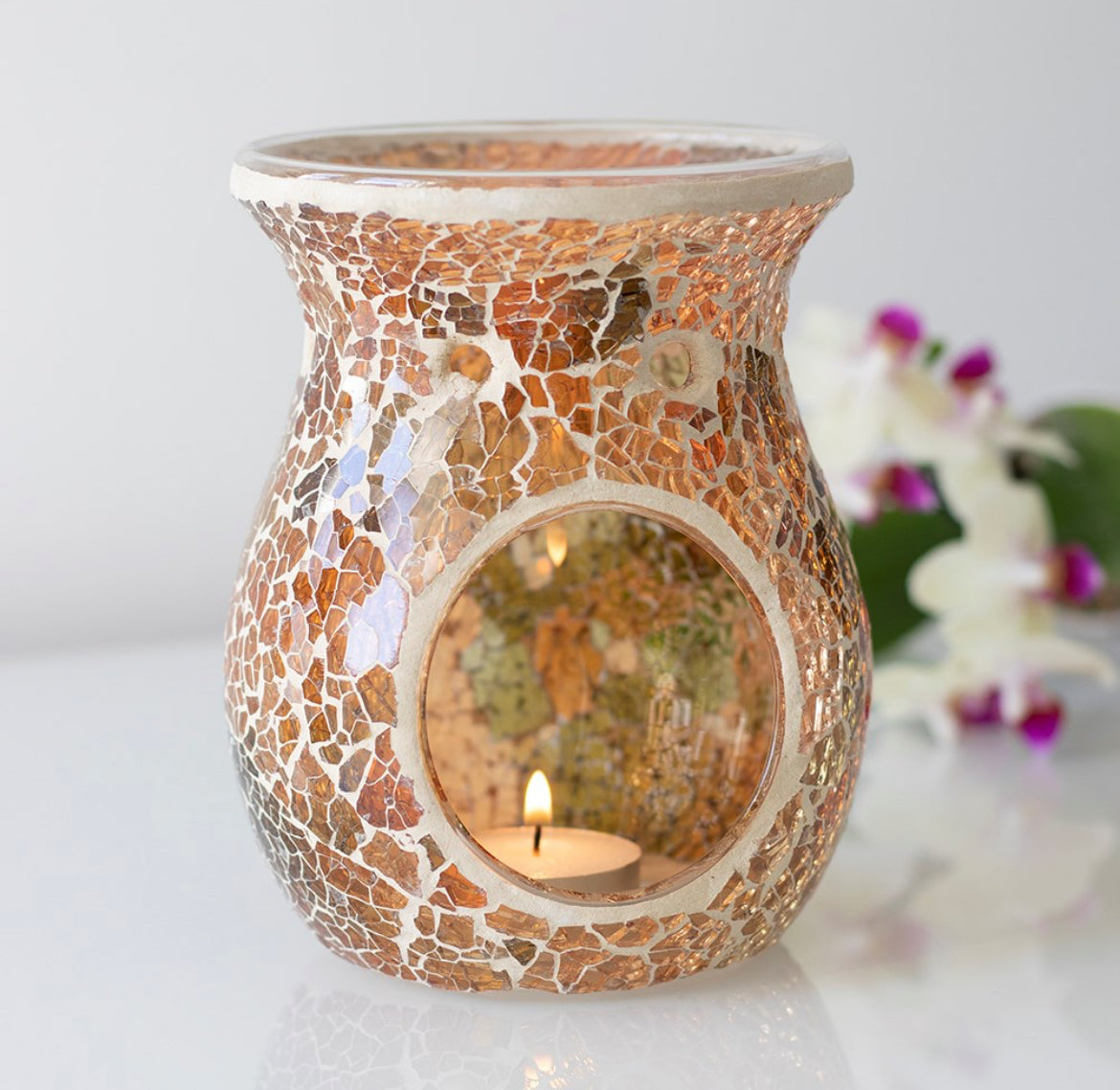 Large brown crackle burner