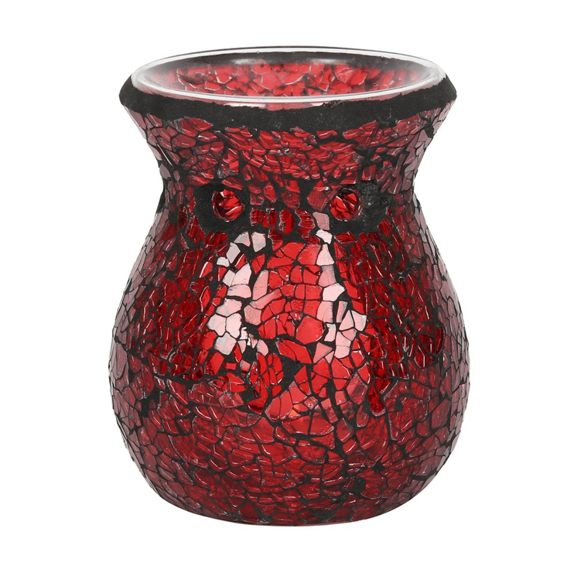 Small red crackle glass burner