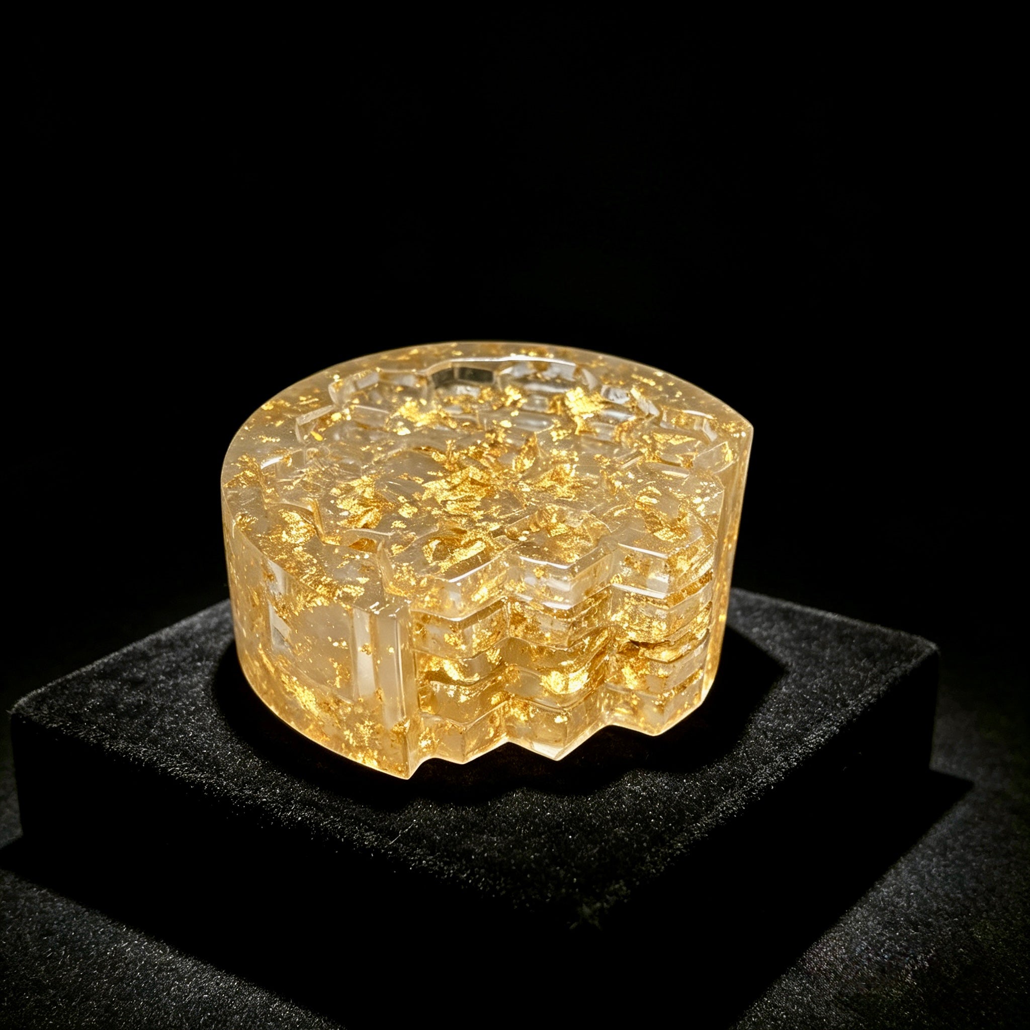 Honeycomb Resin Coaster Set with Holder