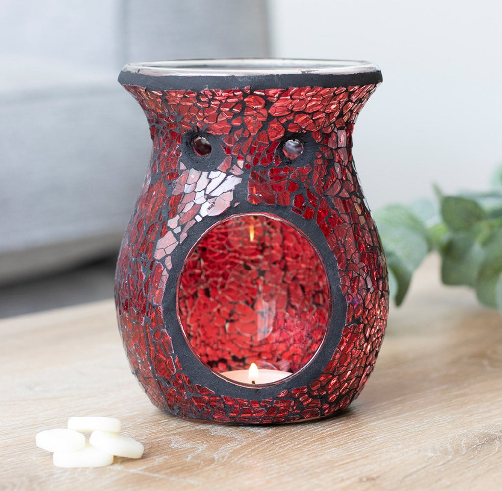 Large red crackle glass burner