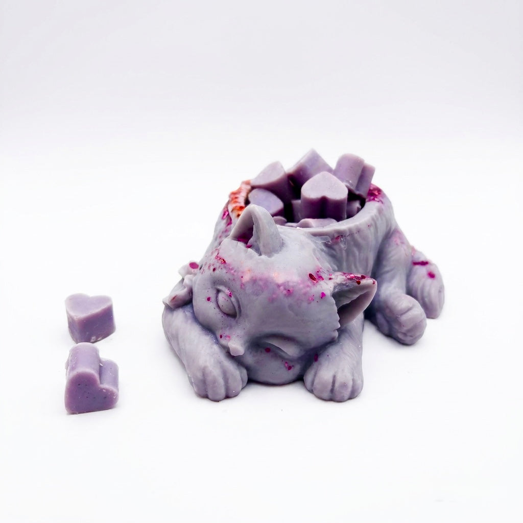 Sleeping Cat Wax Melts – Natural Soy Wax | Handcrafted with Mini Hearts Inside
