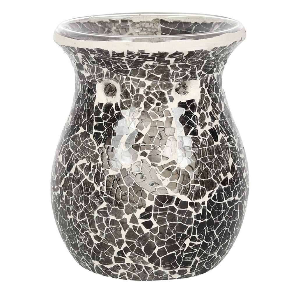 Large gunmetal grey crackle burner