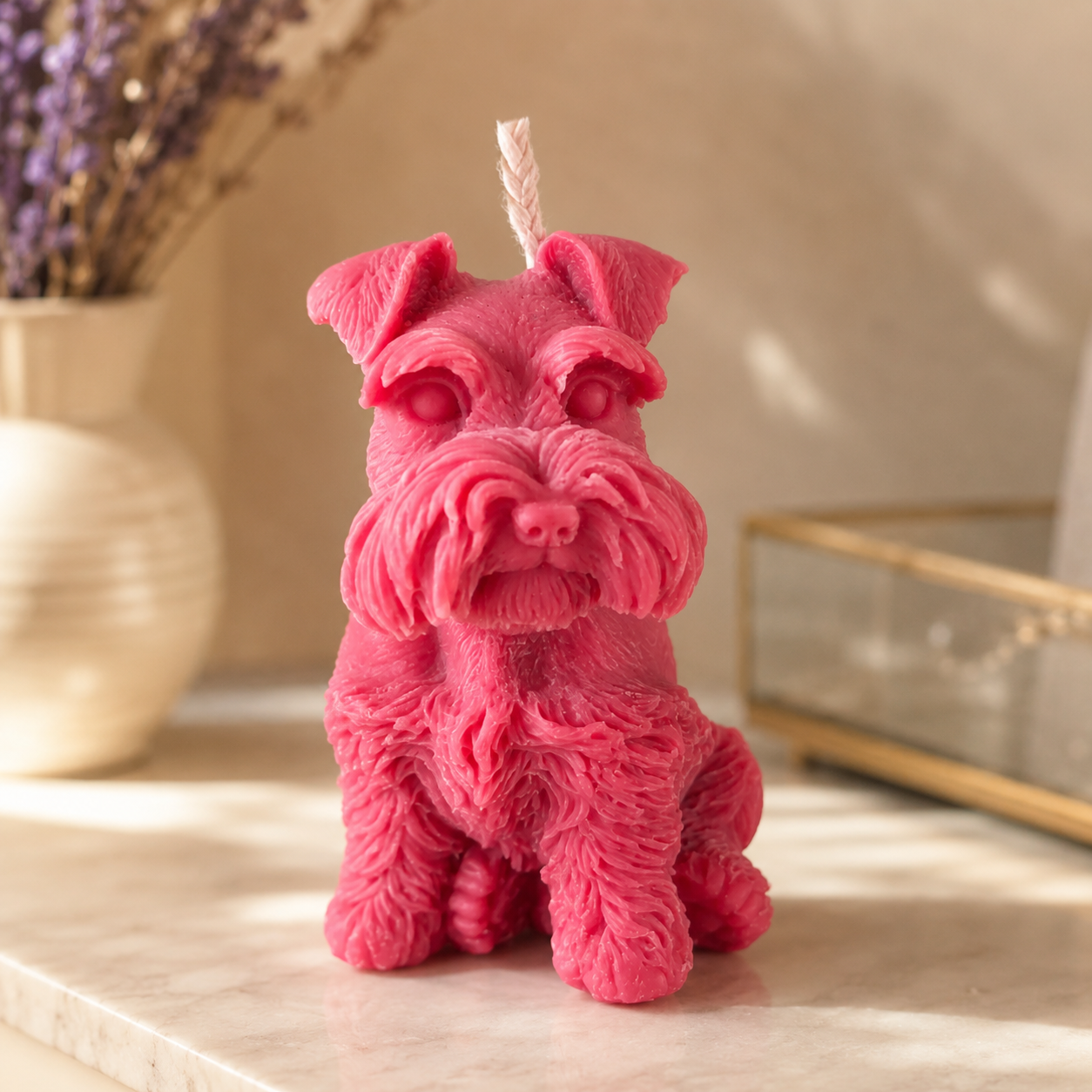 Schnauzer Dog Candle