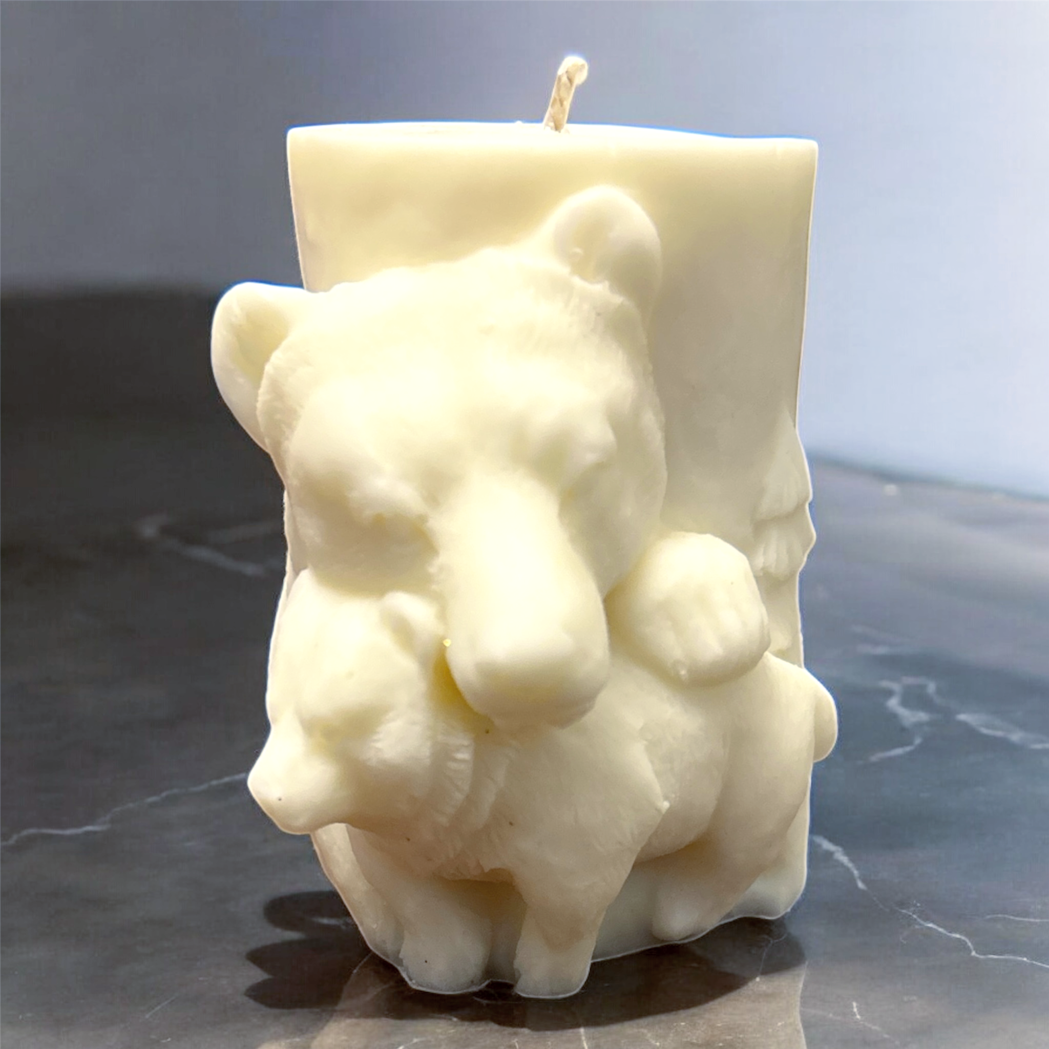 3D Vintage Bear with Cub candle