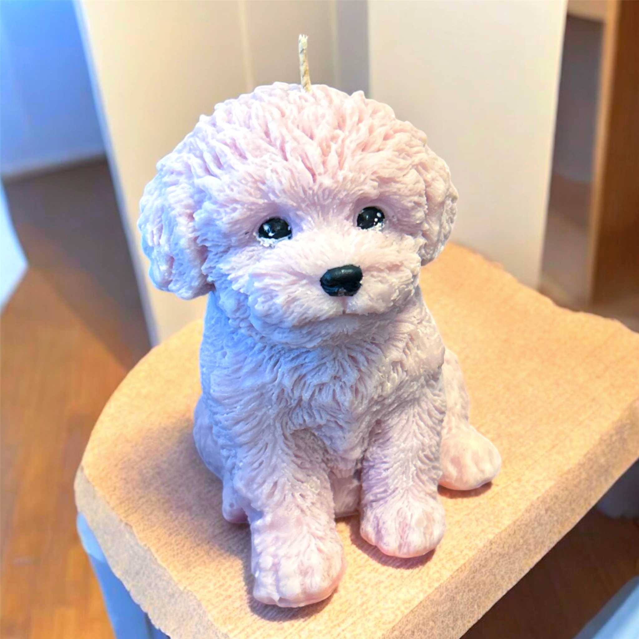 Decorative Pastel Puppy Candle – Handmade Soy Wax (515g)