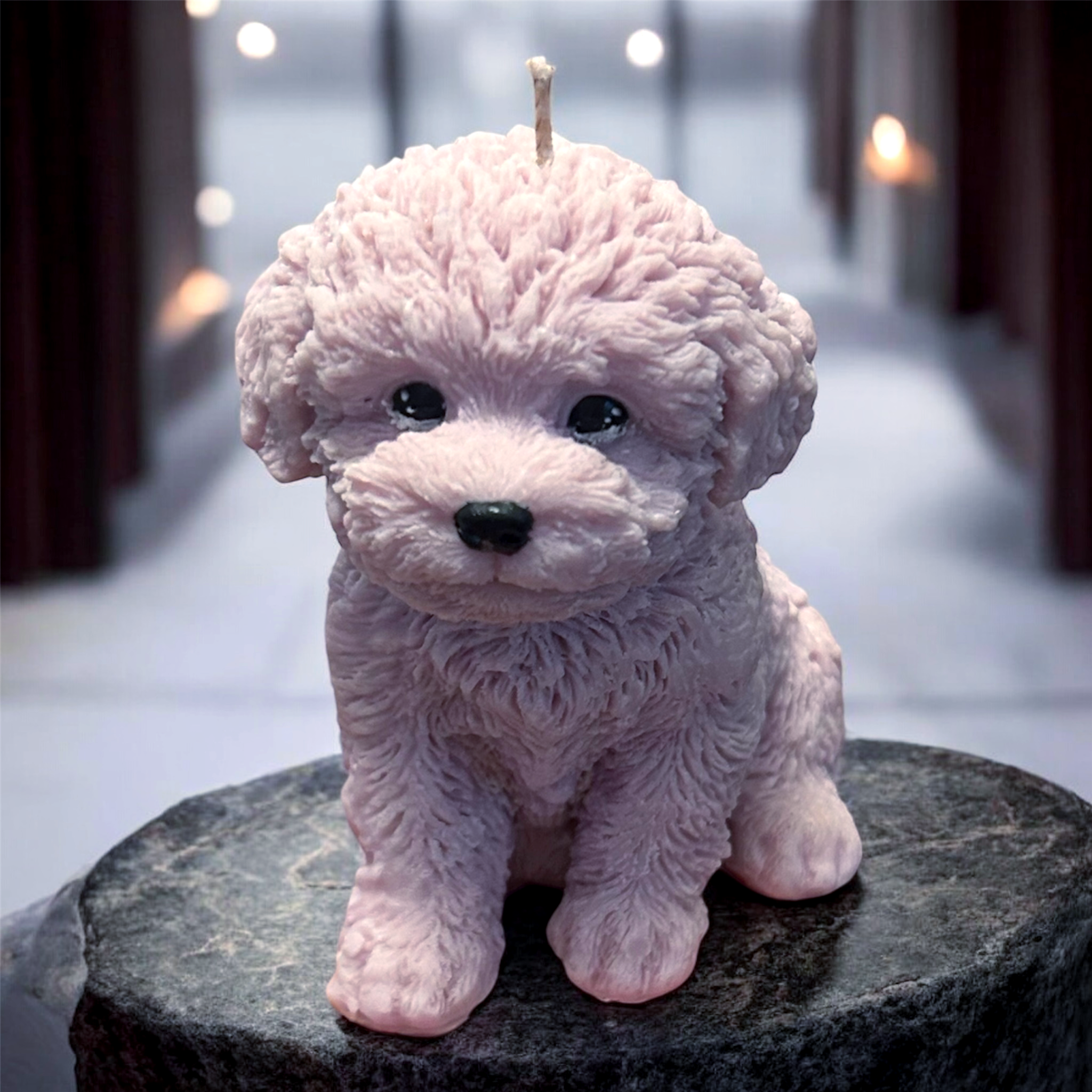 Decorative Pastel Puppy Candle – Handmade Soy Wax (515g)