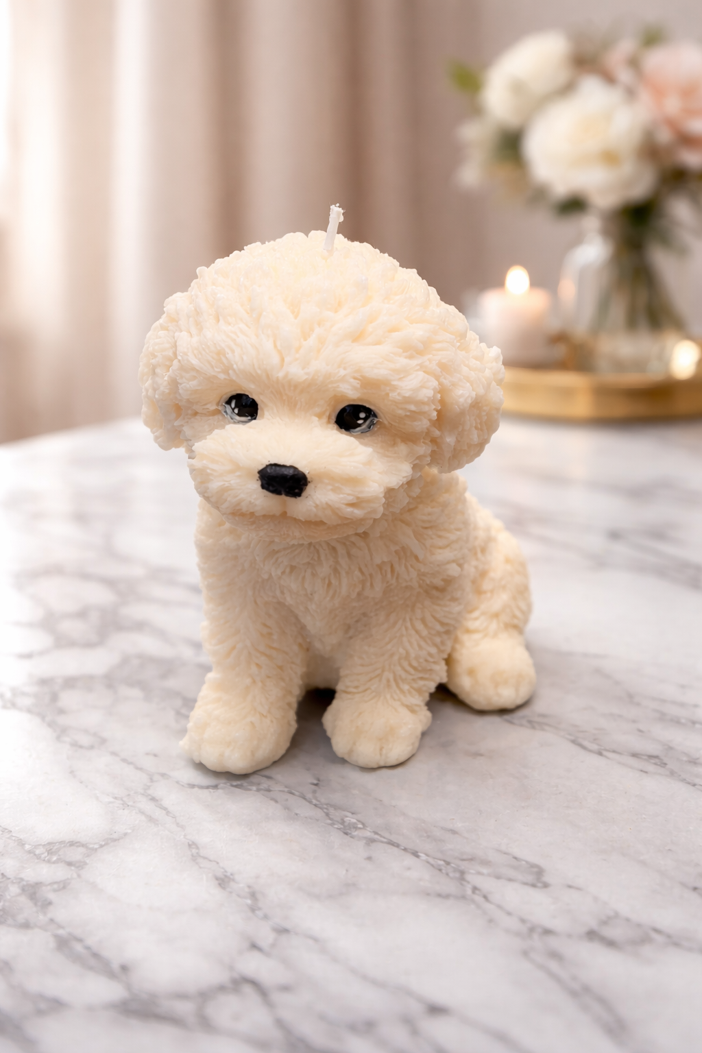 Decorative Shih-Poo puppy candle – Handmade Soy Wax (515g)