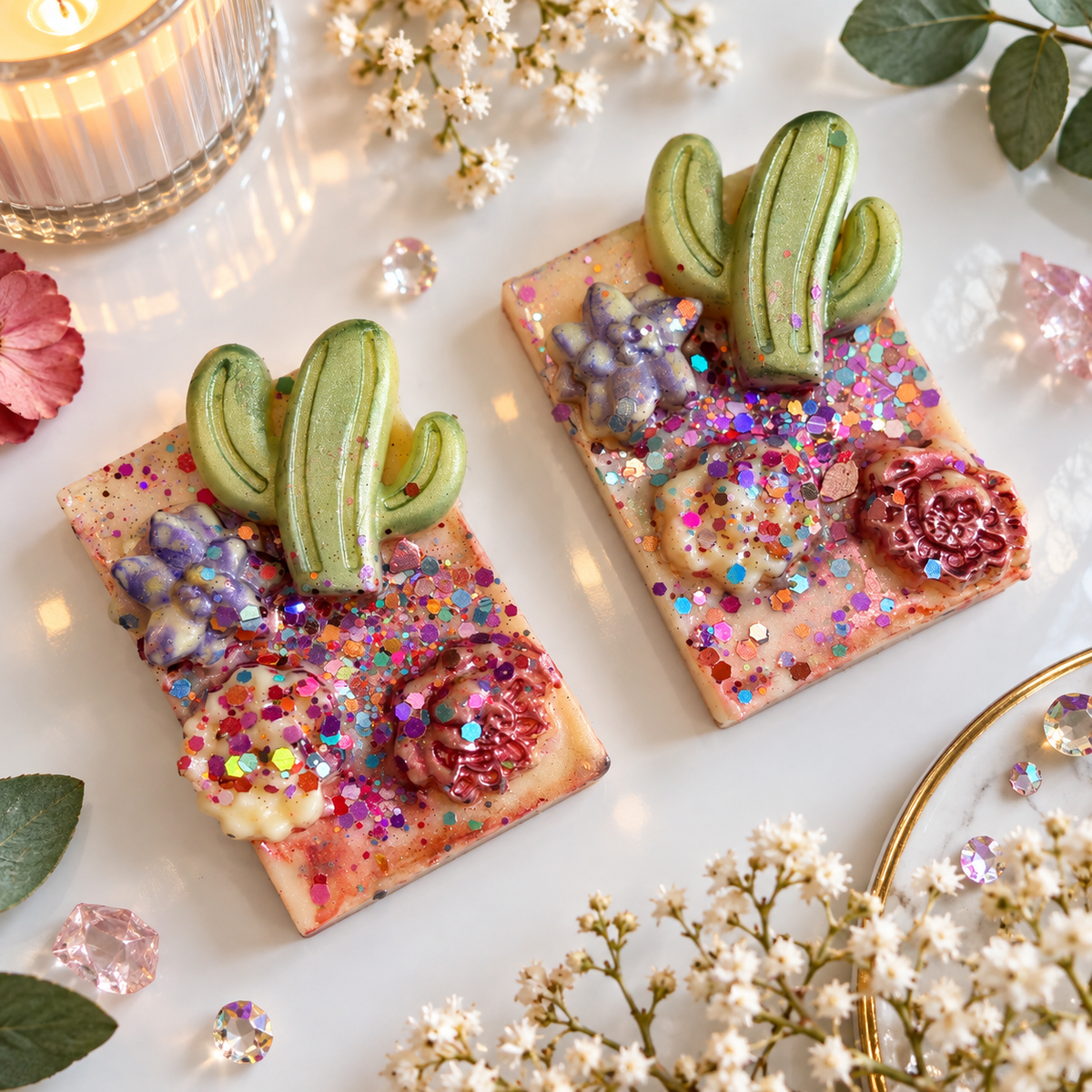 Violet Decorated Stacked Wax Melts | Choose Your Design