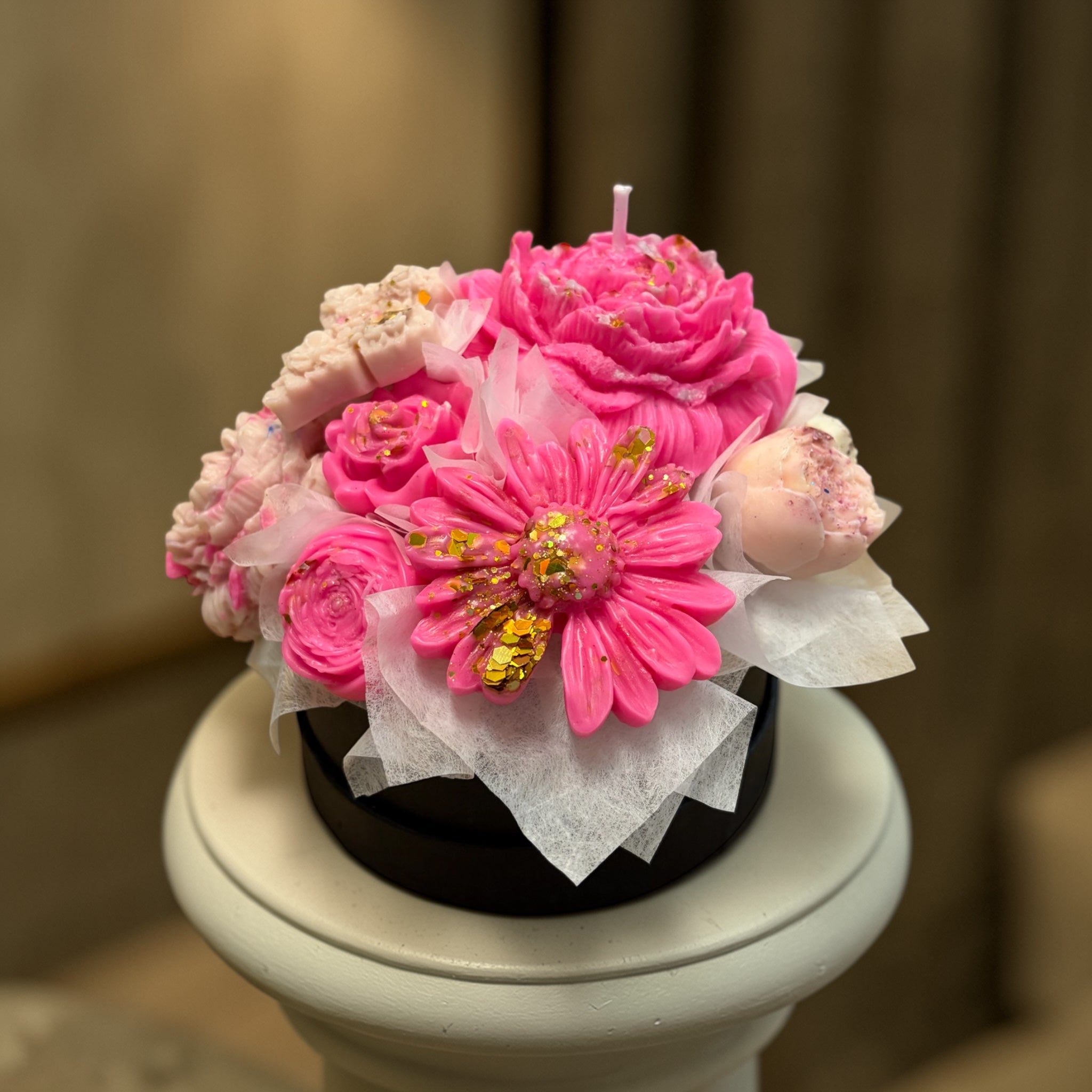 Black Wax Melt Flower Bouquet Gift Box – Sour Patches & Exotic Fruit