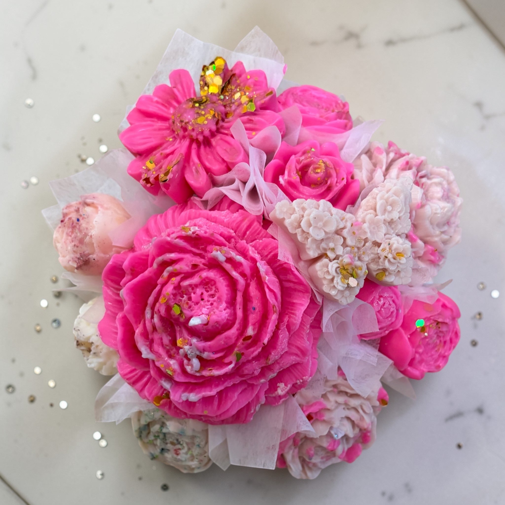 Black Wax Melt Flower Bouquet Gift Box – Sour Patches & Exotic Fruit