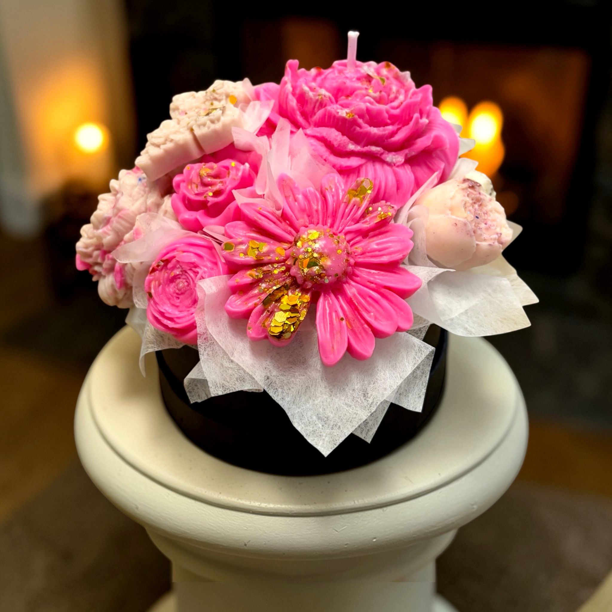 Black Wax Melt Flower Bouquet Gift Box – Sour Patches & Exotic Fruit