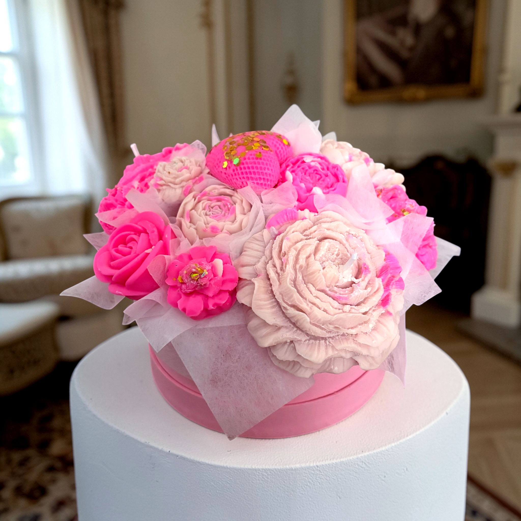 Pink Wax Melt Flower Bouquet Gift Box – Sour Patches & Exotic Fruit