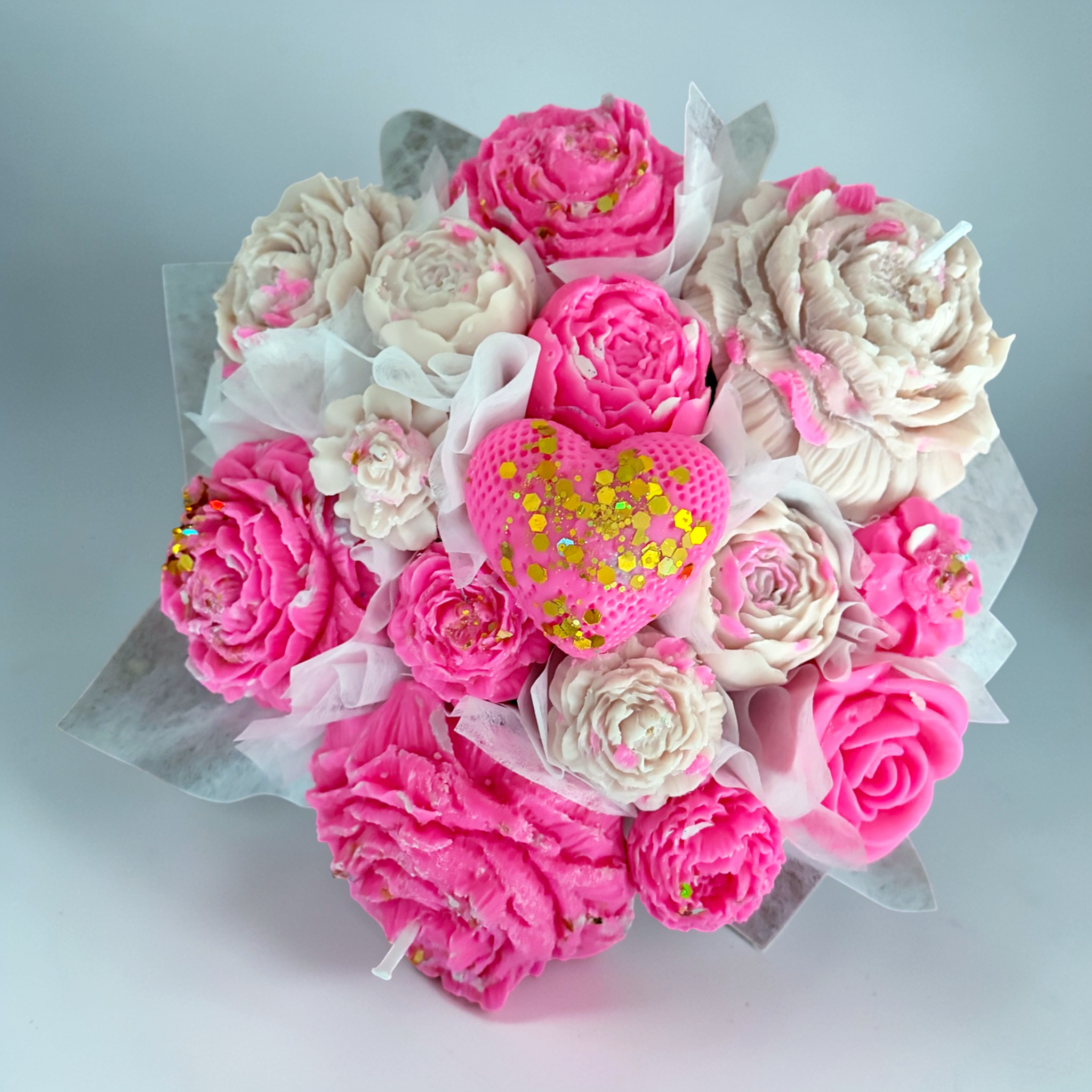 Pink Wax Melt Flower Bouquet Gift Box – Sour Patches & Exotic Fruit