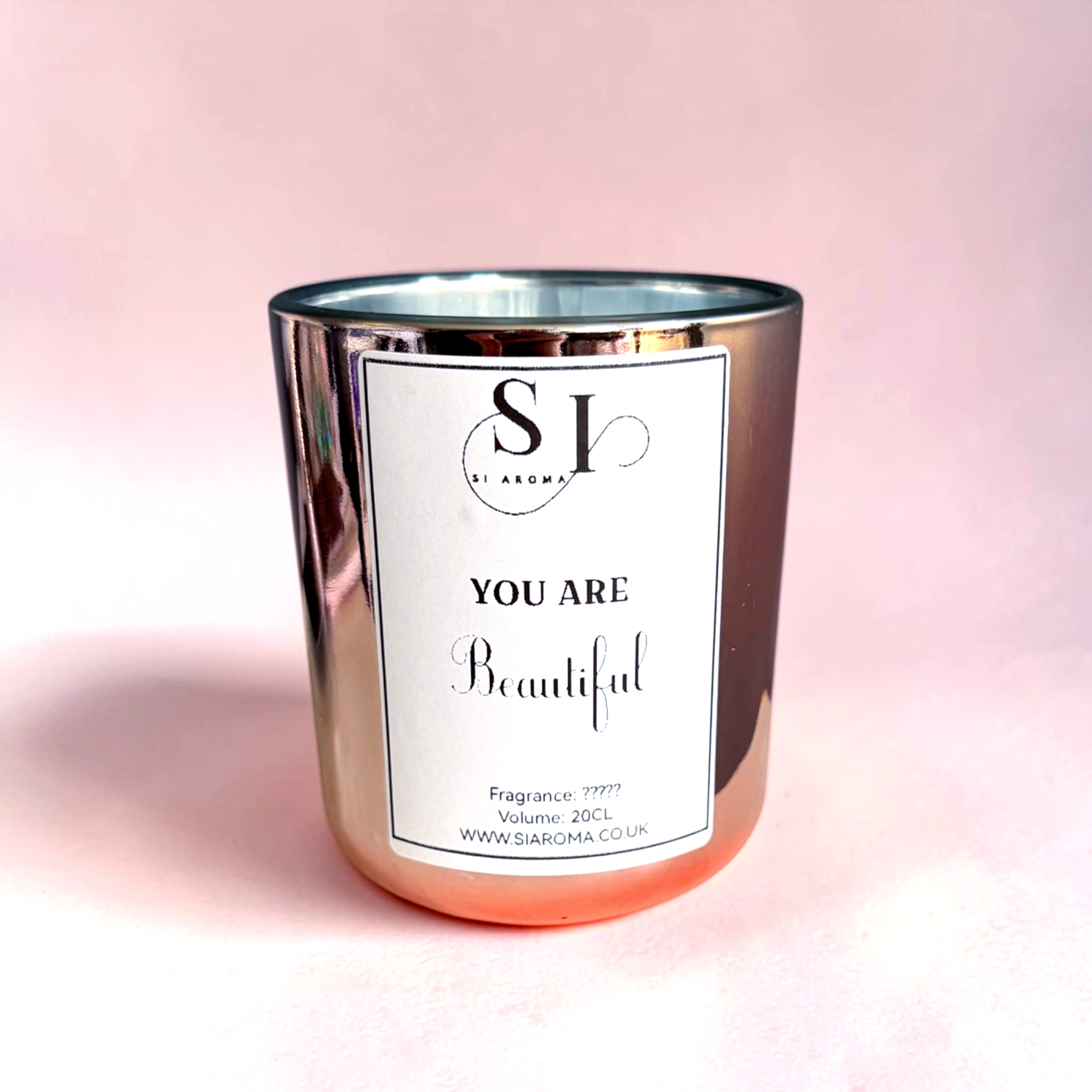 "You Are Beautiful" Message Candle – Rose Gold 20cl Soy Wax Candle