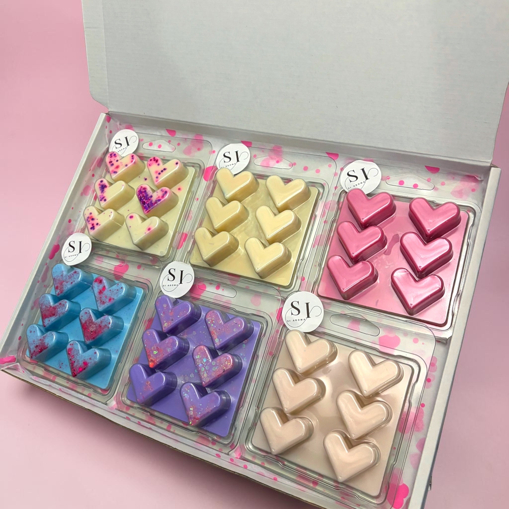 ✨ Mystery Wax Melt Box – 6 Mystery Scents (Heart Clamshells) ✨