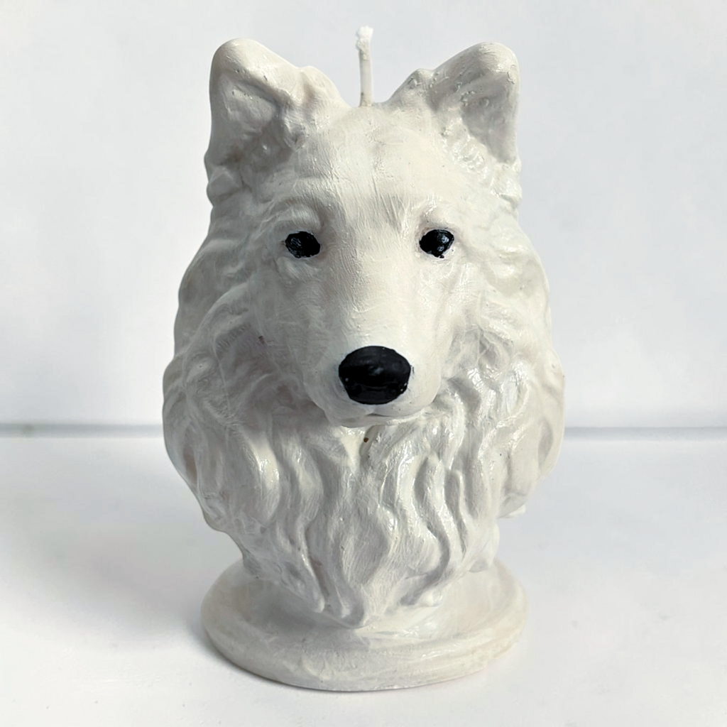 White Swiss Shepherd Dog Decorative soy wax Candle