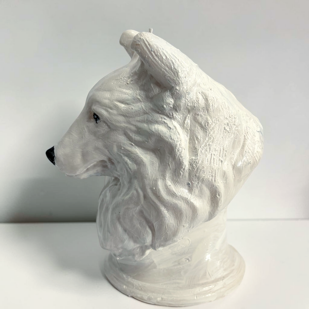 White Swiss Shepherd Dog Decorative soy wax Candle