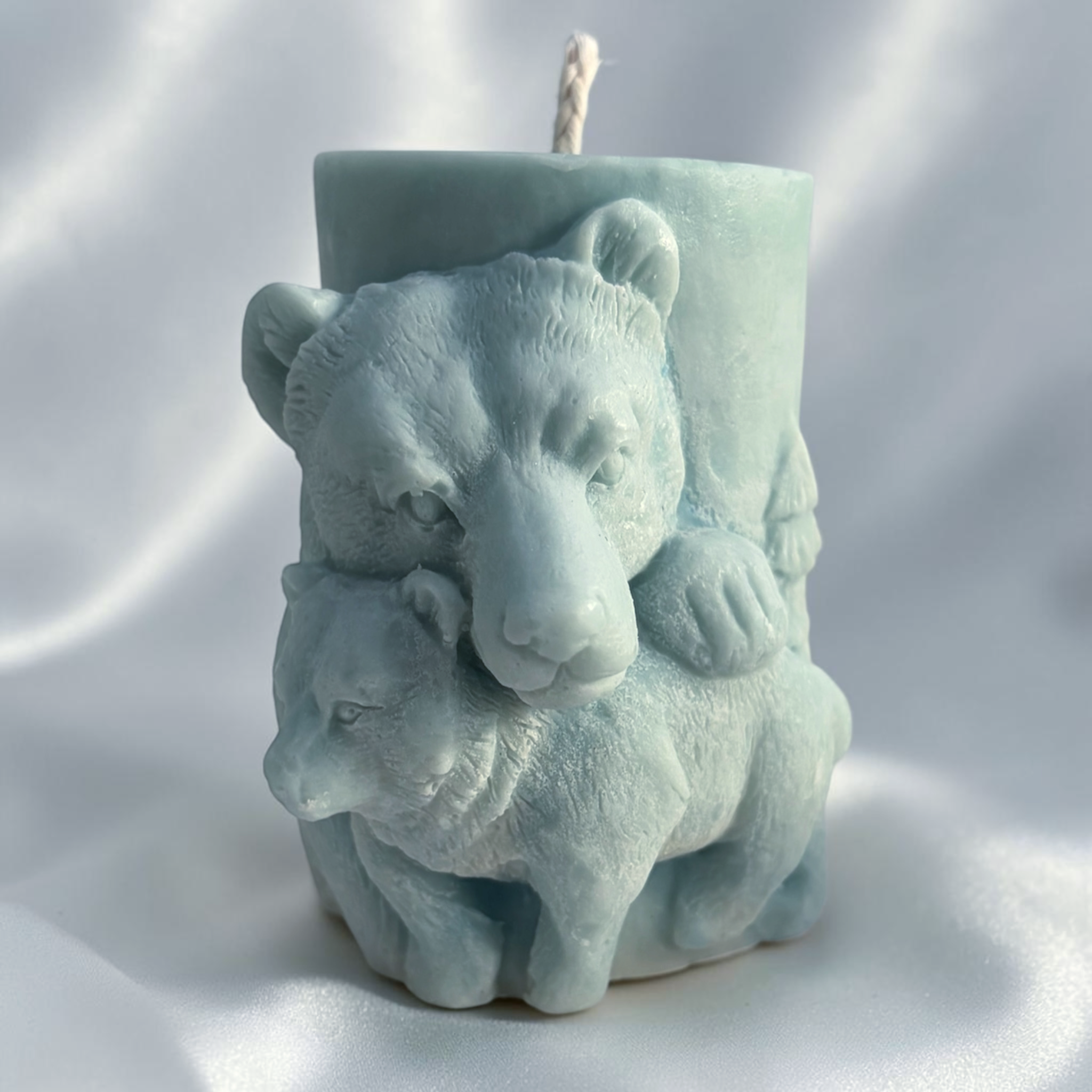 3D Vintage Bear with Cub candle