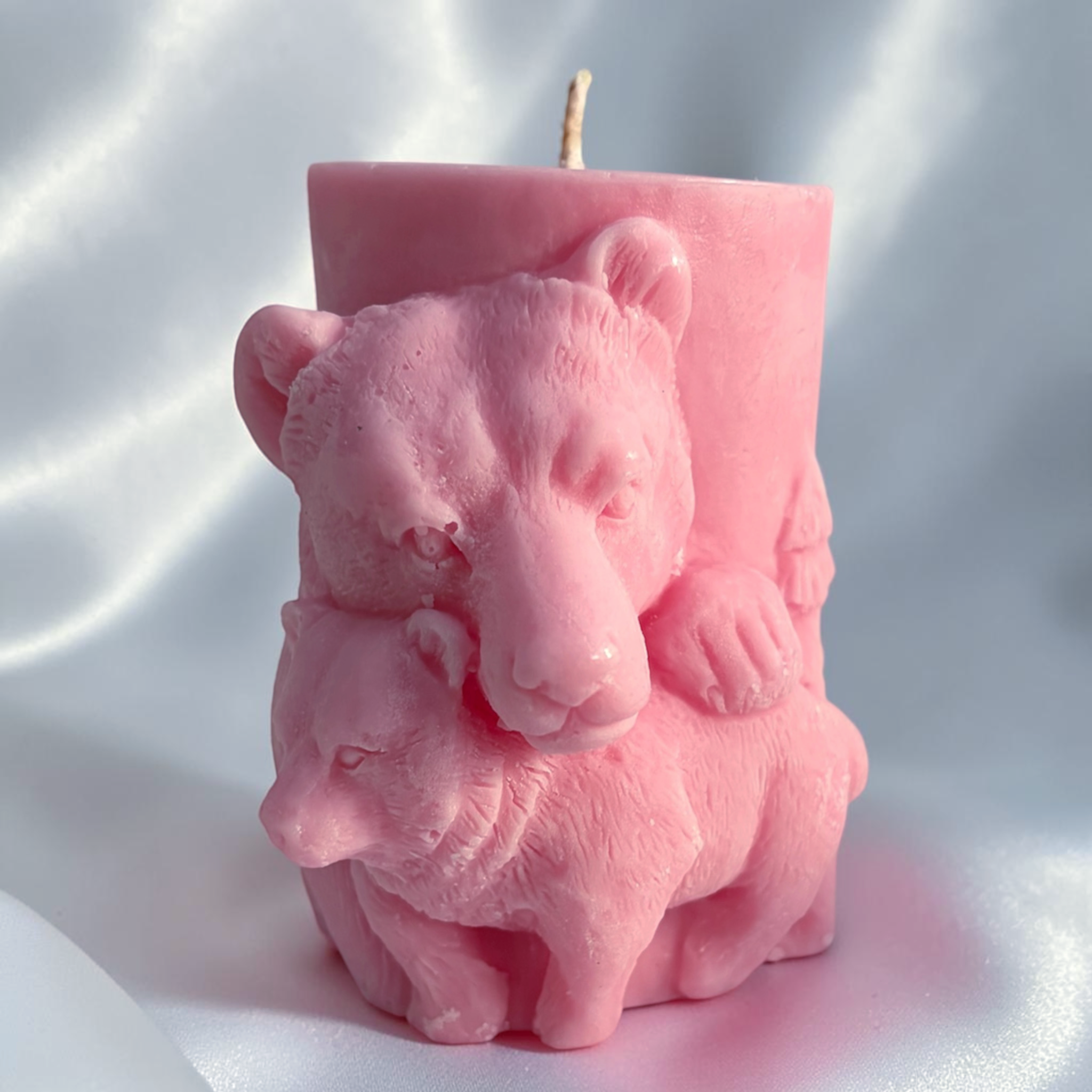 3D Vintage Bear with Cub candle