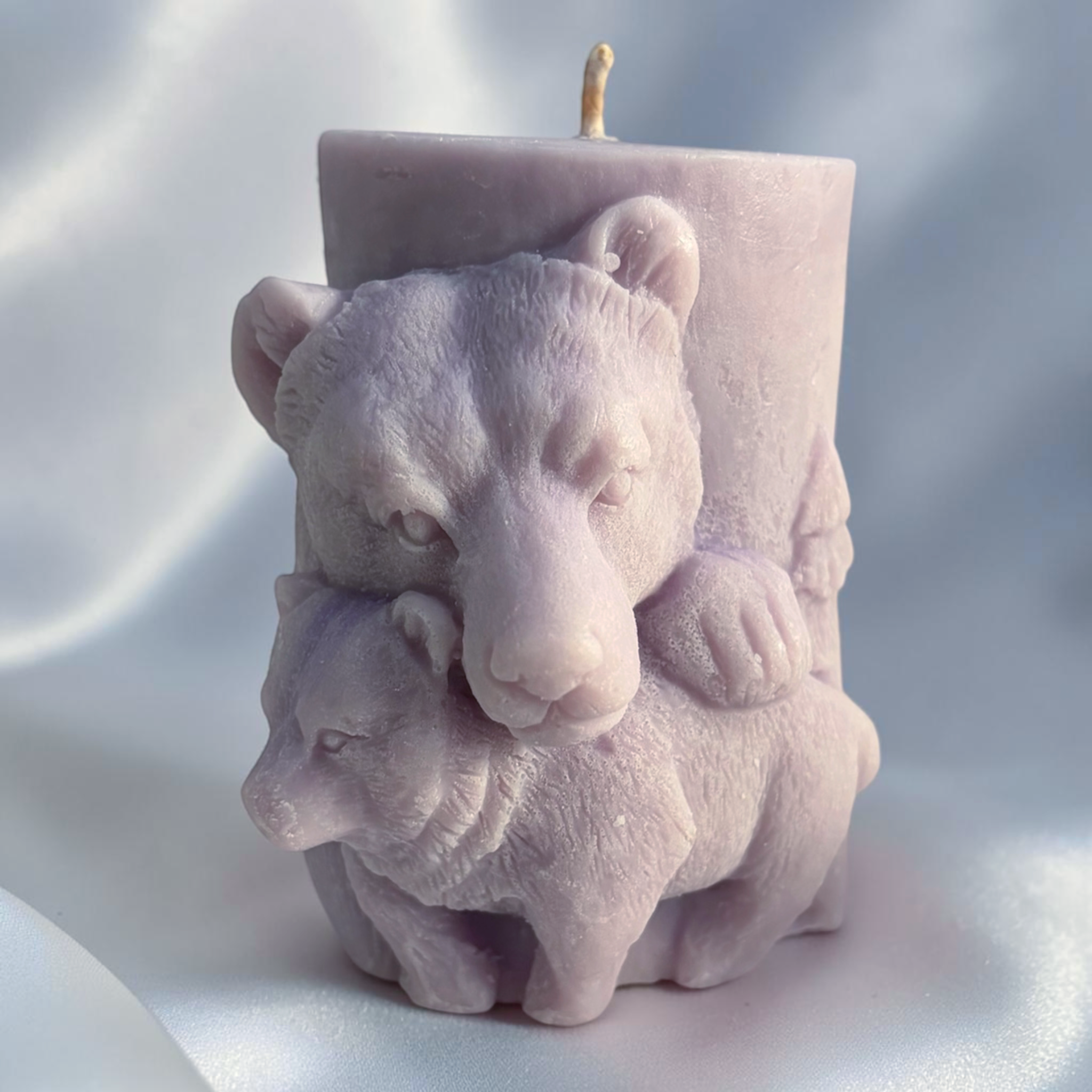 3D Vintage Bear with Cub candle