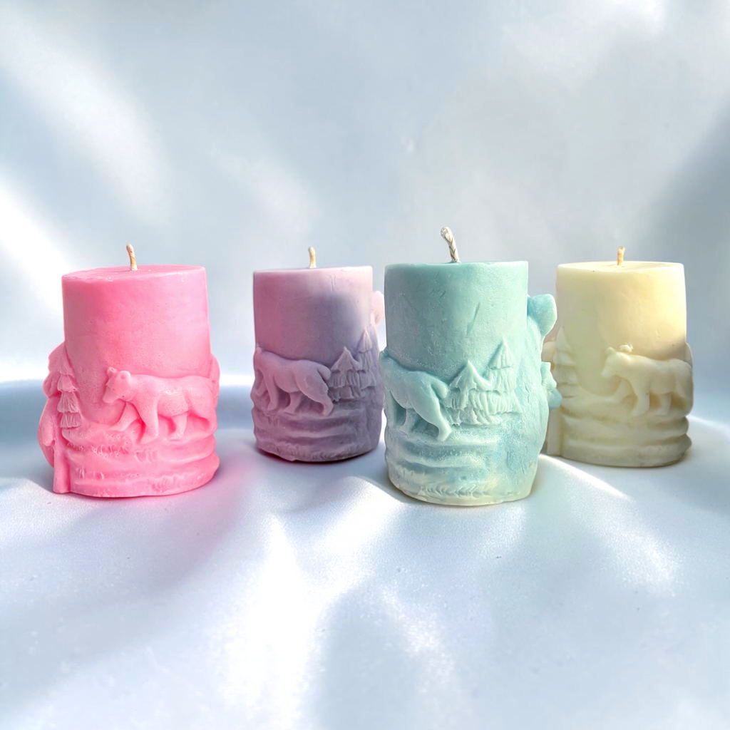 3D Vintage Bear with Cub candle