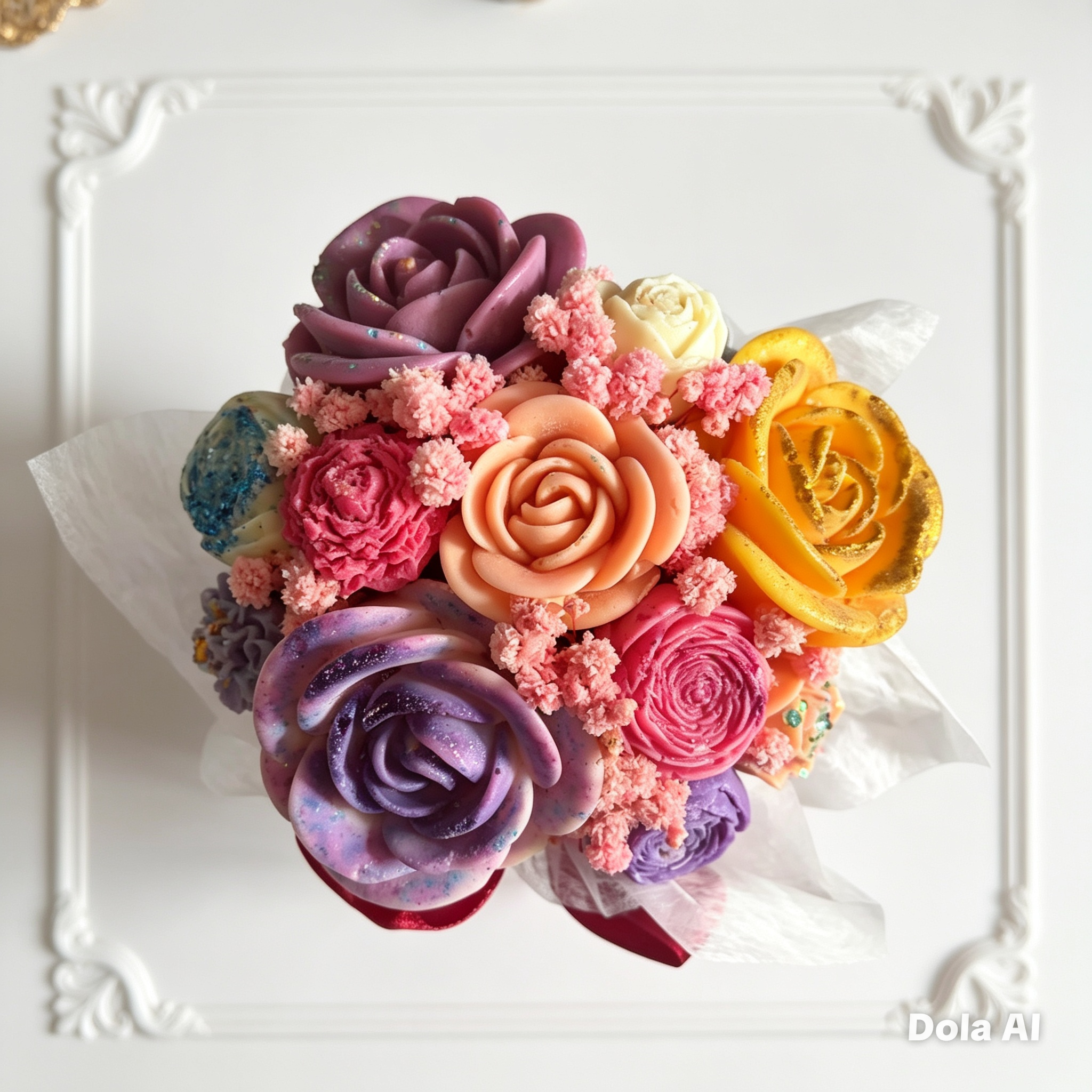 Wax Melt Bouquet – Skittle Type, Sour Patches & Exotic Flower | Silver Glass Jar